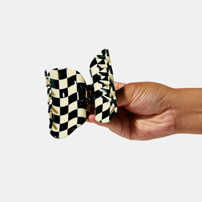 Chunks Checker Claw in Black + White