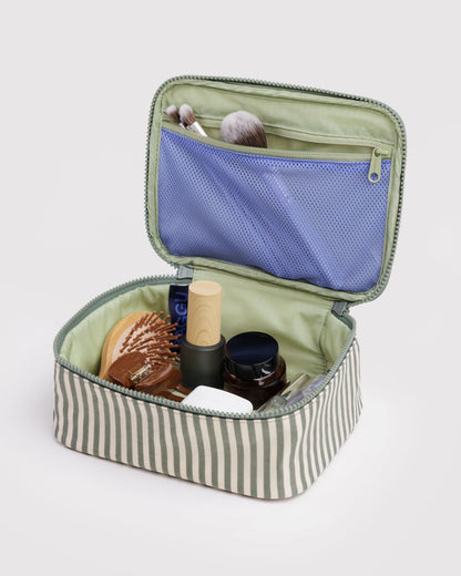 BAGGU Small Cosmetic Case - Sage Stripe