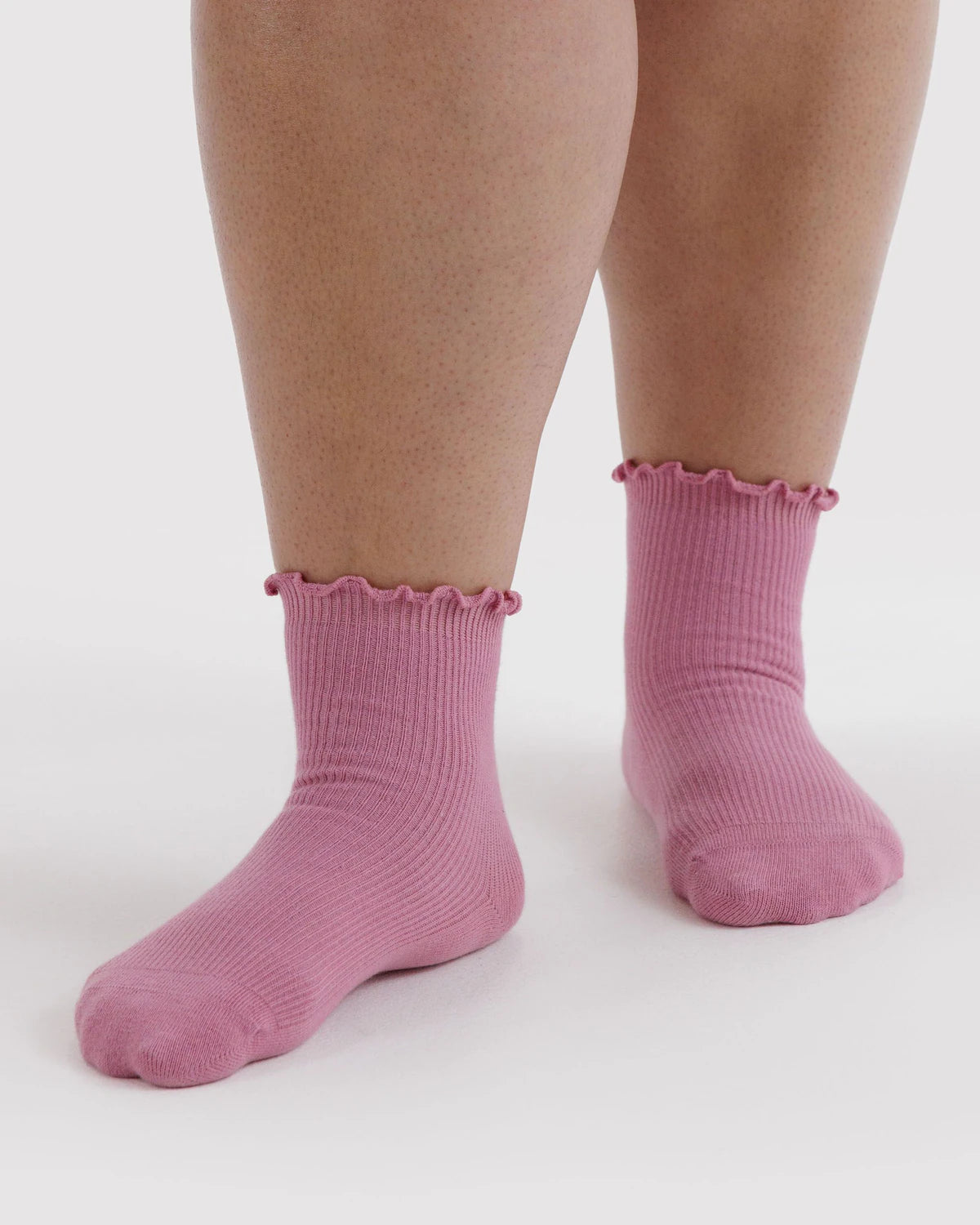 BAGGU Lettuce Edge Sock Set of Two - Wild Plum & Cherry