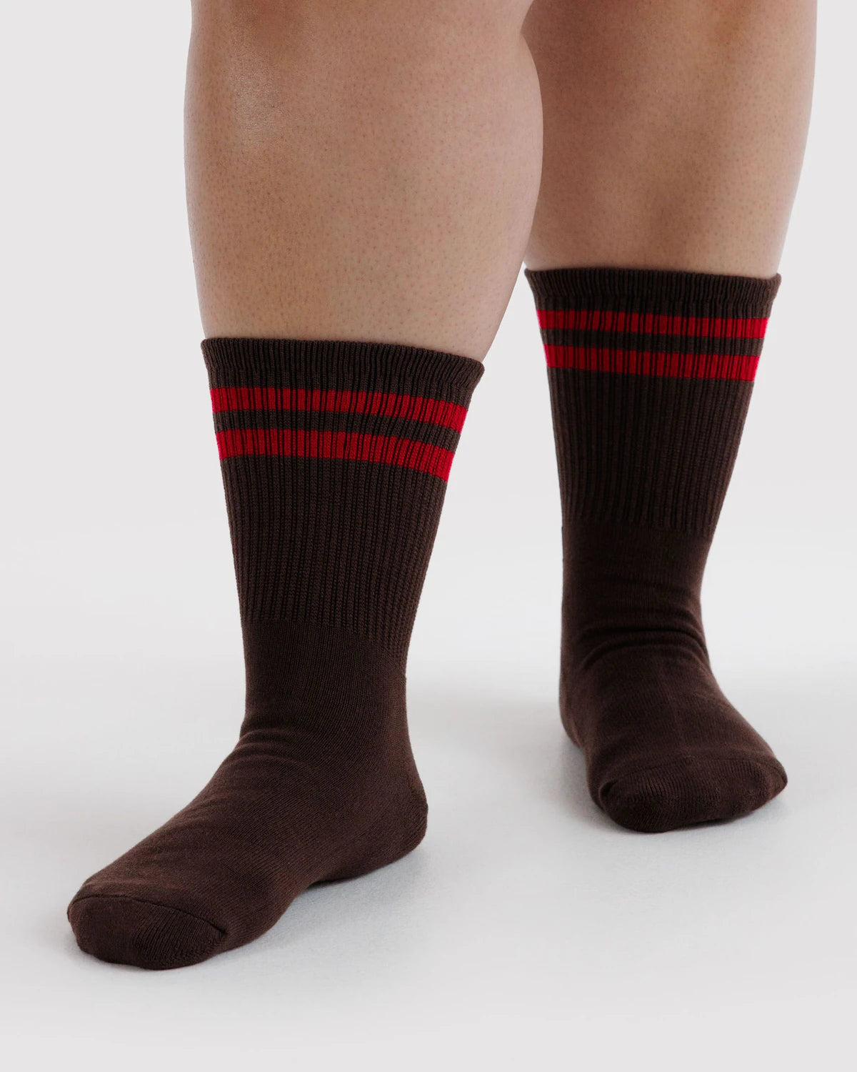 BAGGU Ribbed Sock - Coffee Stripe