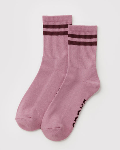 BAGGU Ribbed Sock - Wild Plum Stripe