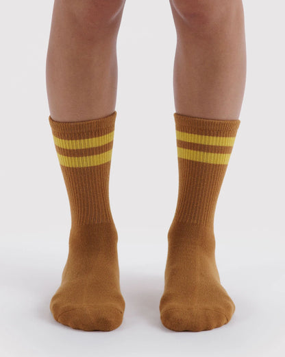 BAGGU Ribbed Sock - Toffee Stripe