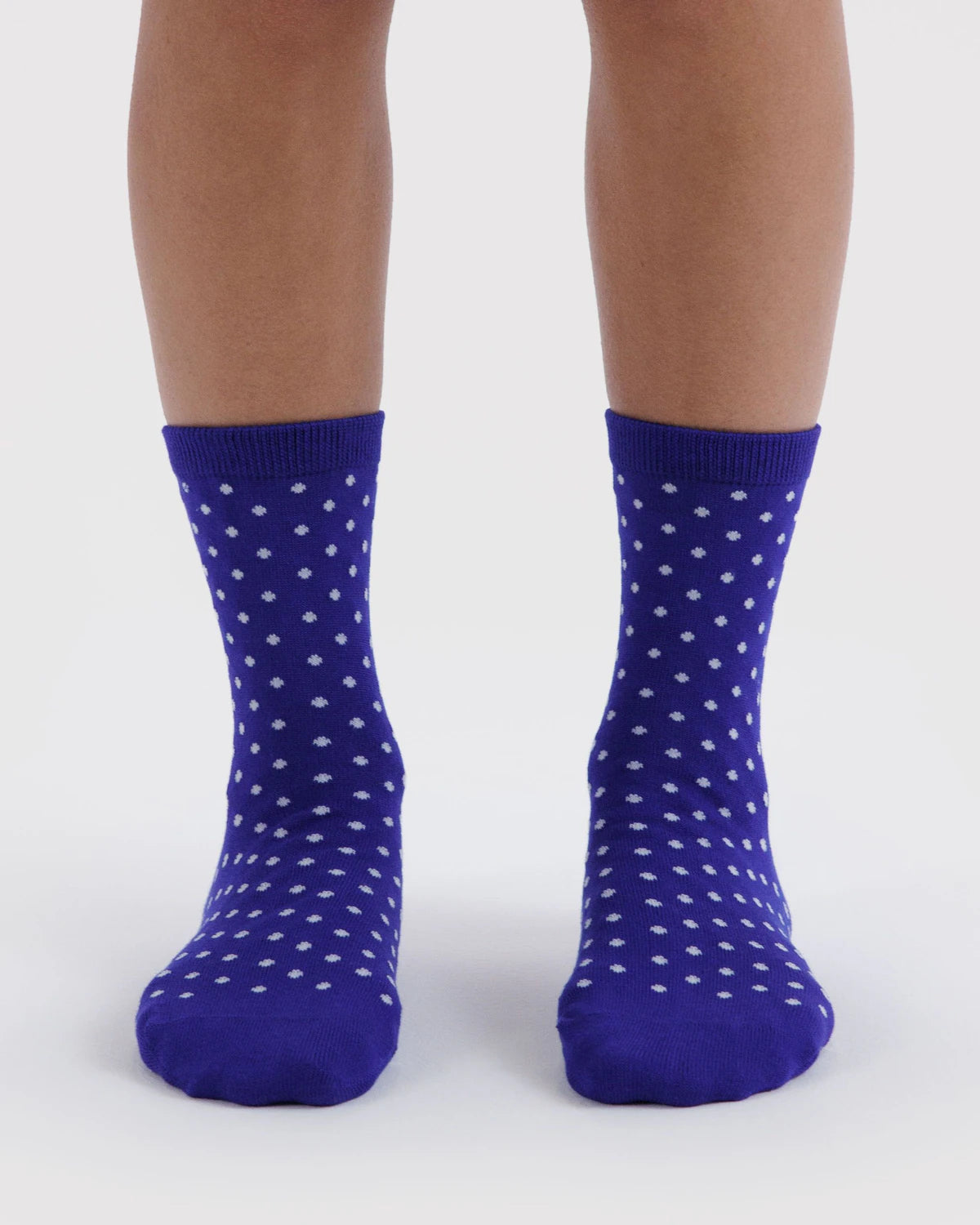 BAGGU Crew Sock - Micro Blue & White Polka Dot