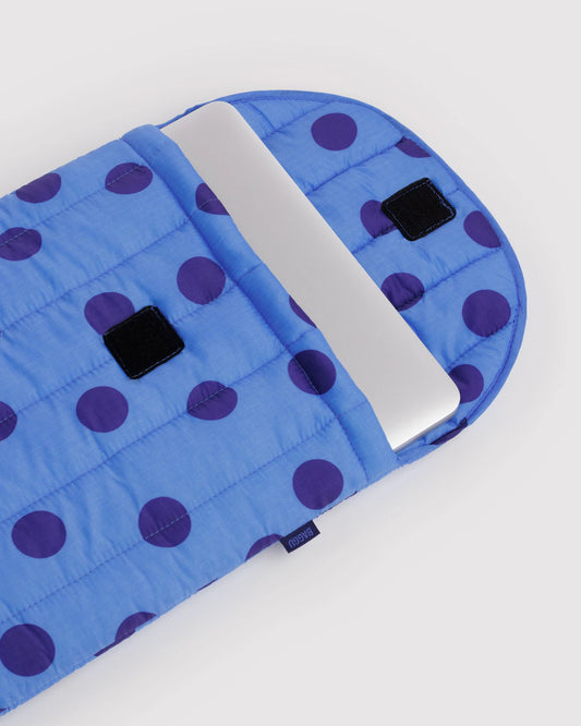 BAGGU Puffy Laptop Sleeve 13"/14" - Blue Polka Dot