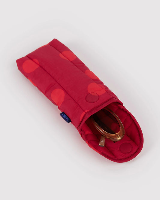 BAGGU Puffy Glasses Sleeve - Red Polka Dot
