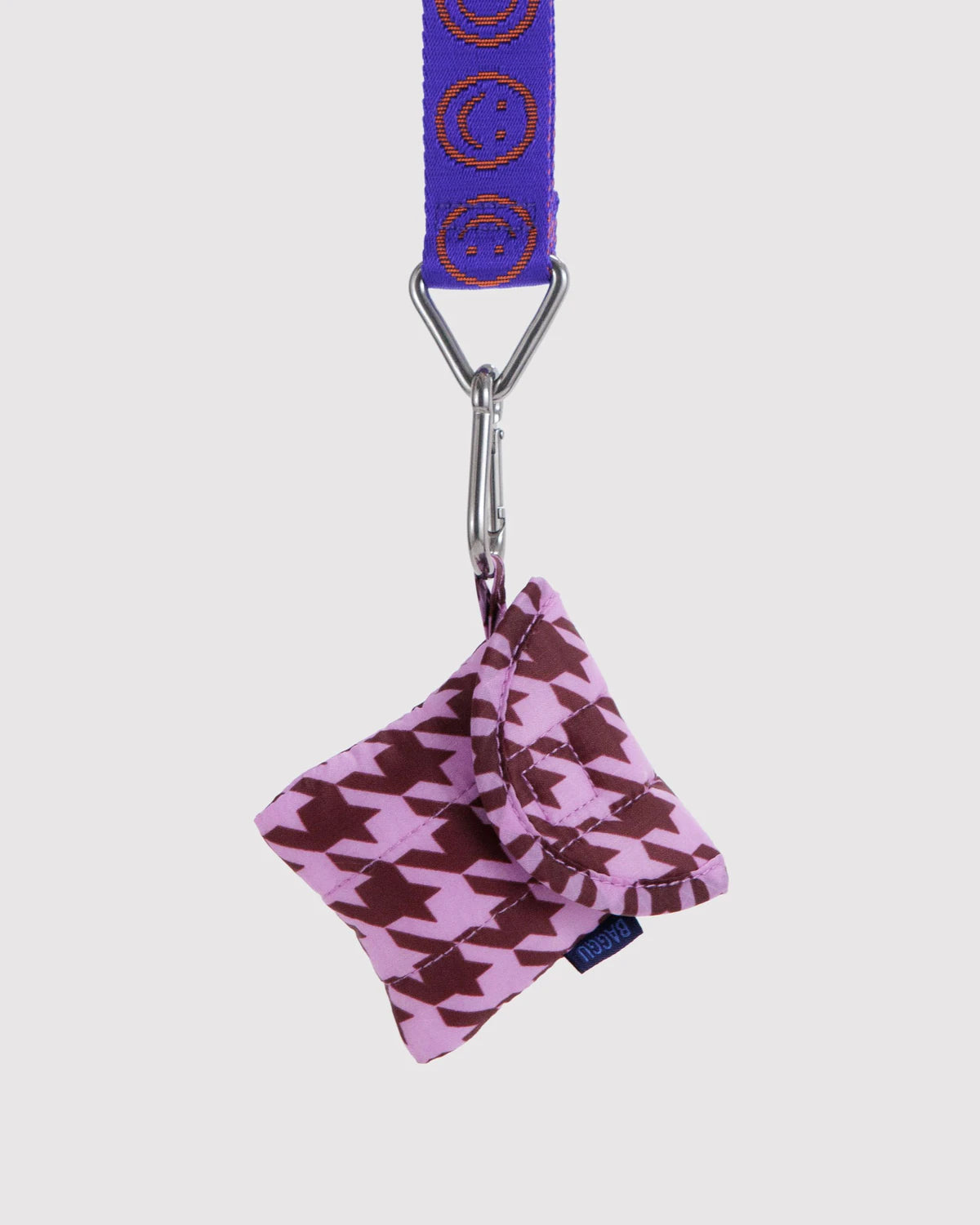 BAGGU Puffy Earbud Case - Pink Houndstooth