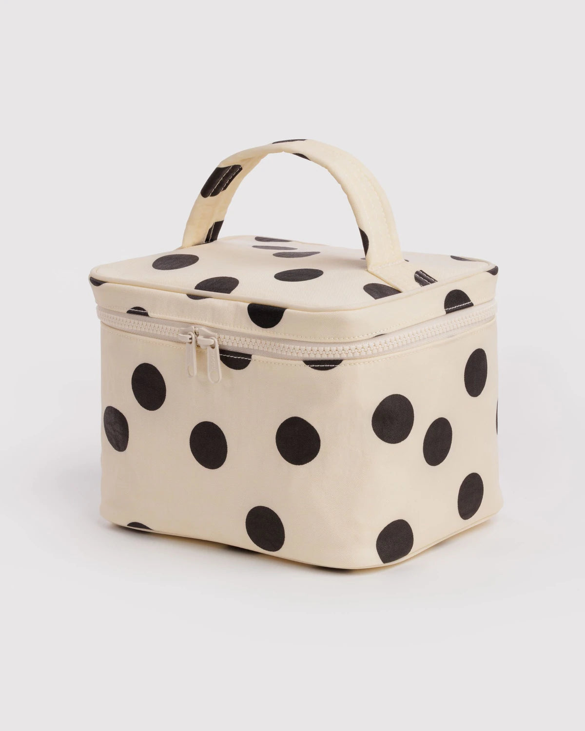 BAGGU Large Cosmetic Case - Cream and Black Polka Dot