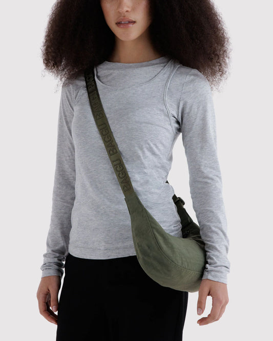 BAGGU Small Nylon Crescent Bag - Caper