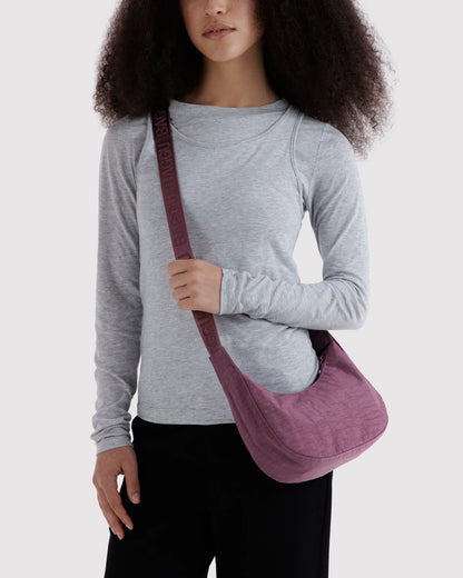 BAGGU Small Nylon Crescent Bag - Wild Plum