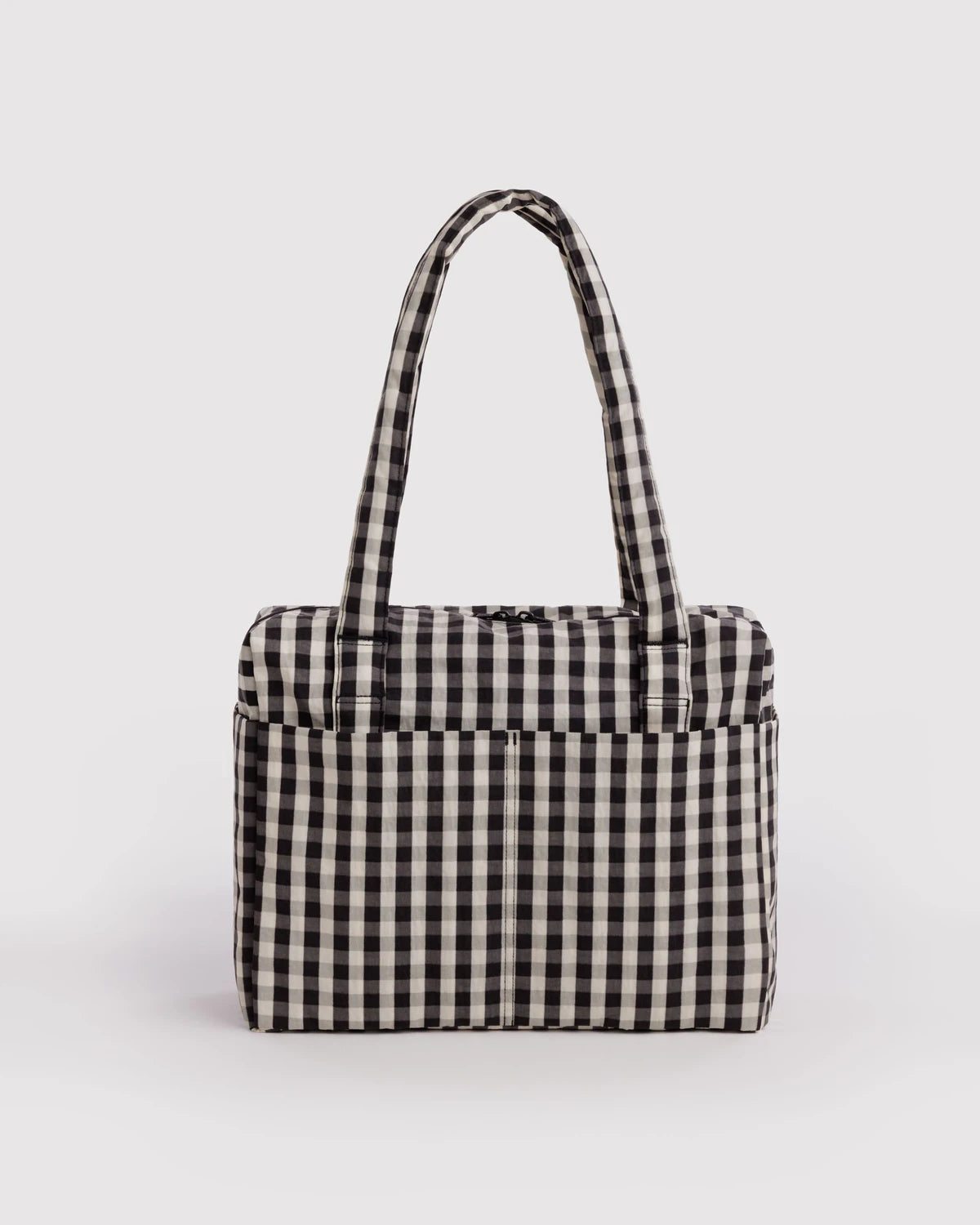 BAGGU Small Cloud Carry On - Black and Cream Gingham