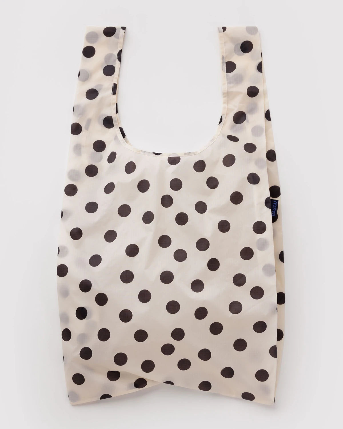 Big BAGGU Reusable Tote - Cream and Black Polka Dot