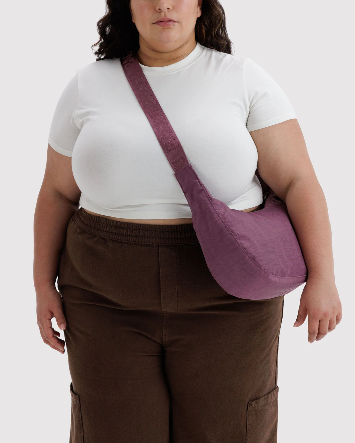 BAGGU Medium Nylon Crescent Bag - Wild Plum