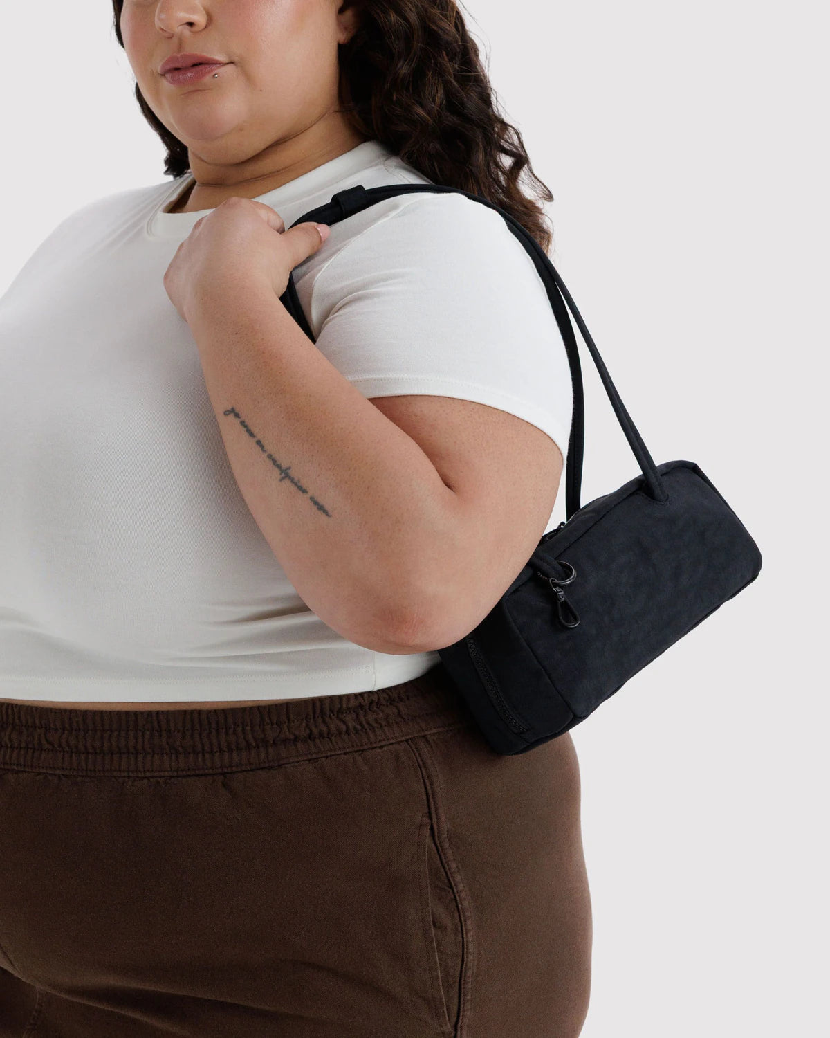 BAGGU Small Nylon Bowler Bag - Black