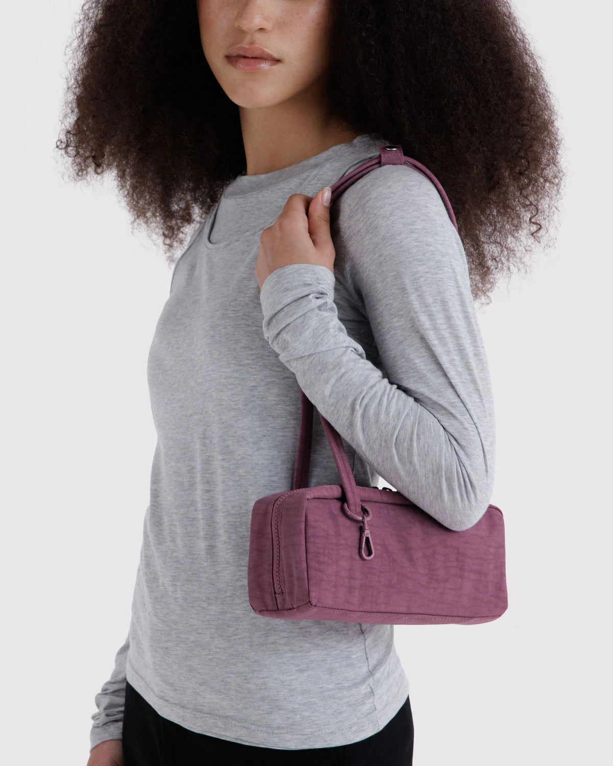 BAGGU Small Nylon Bowler Bag - Wild Plum