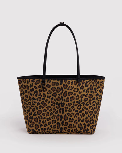BAGGU Large Nylon Reversible Tote- Leopard Mix