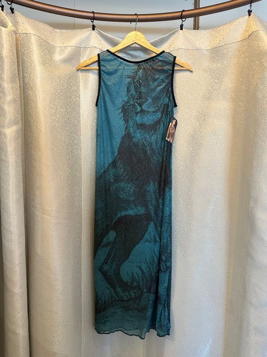 Leonor Aispuro -Blue Lion Mesh Dress
