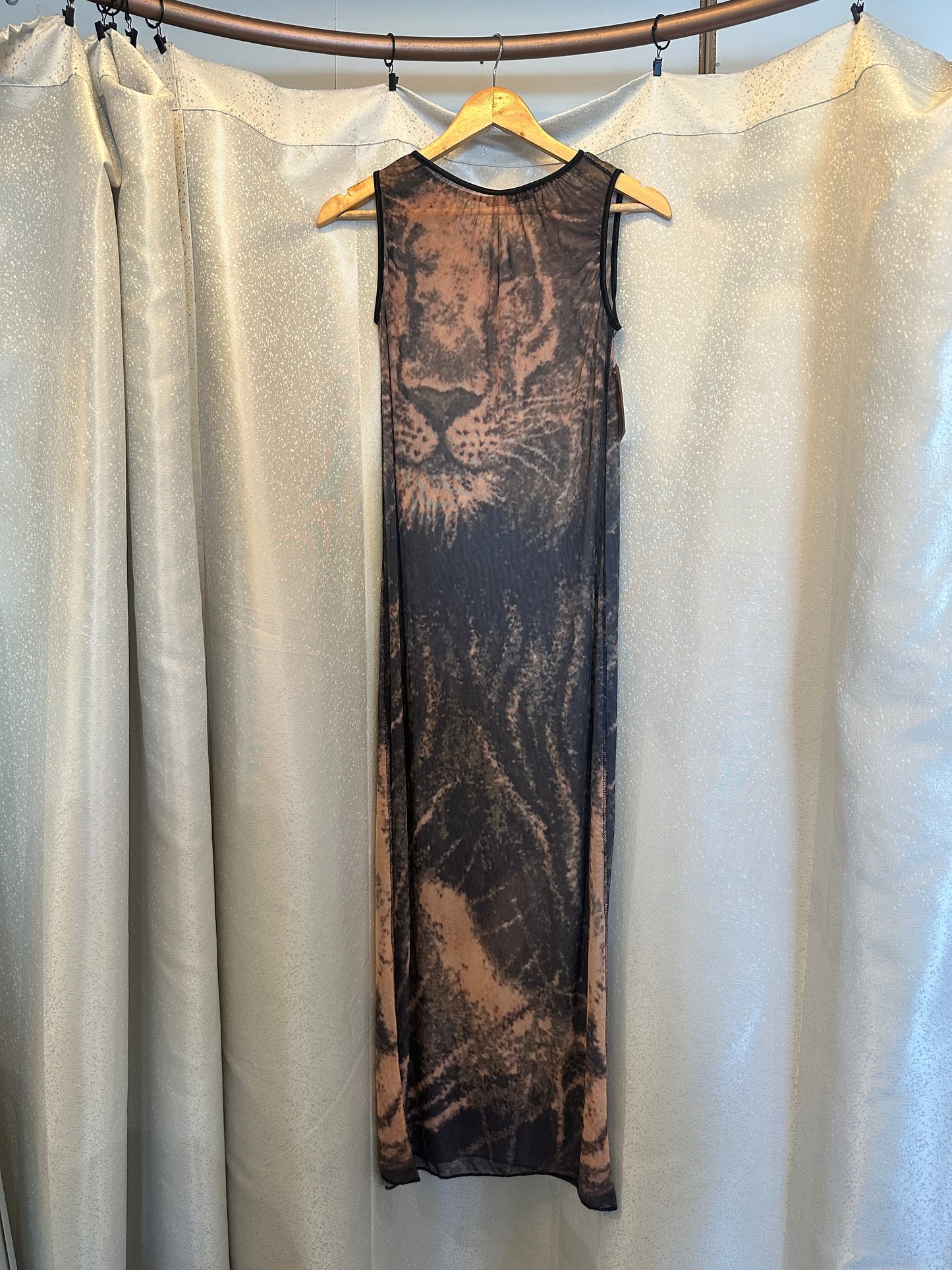 Leonor Aispuro -Black Lion Mesh Dress