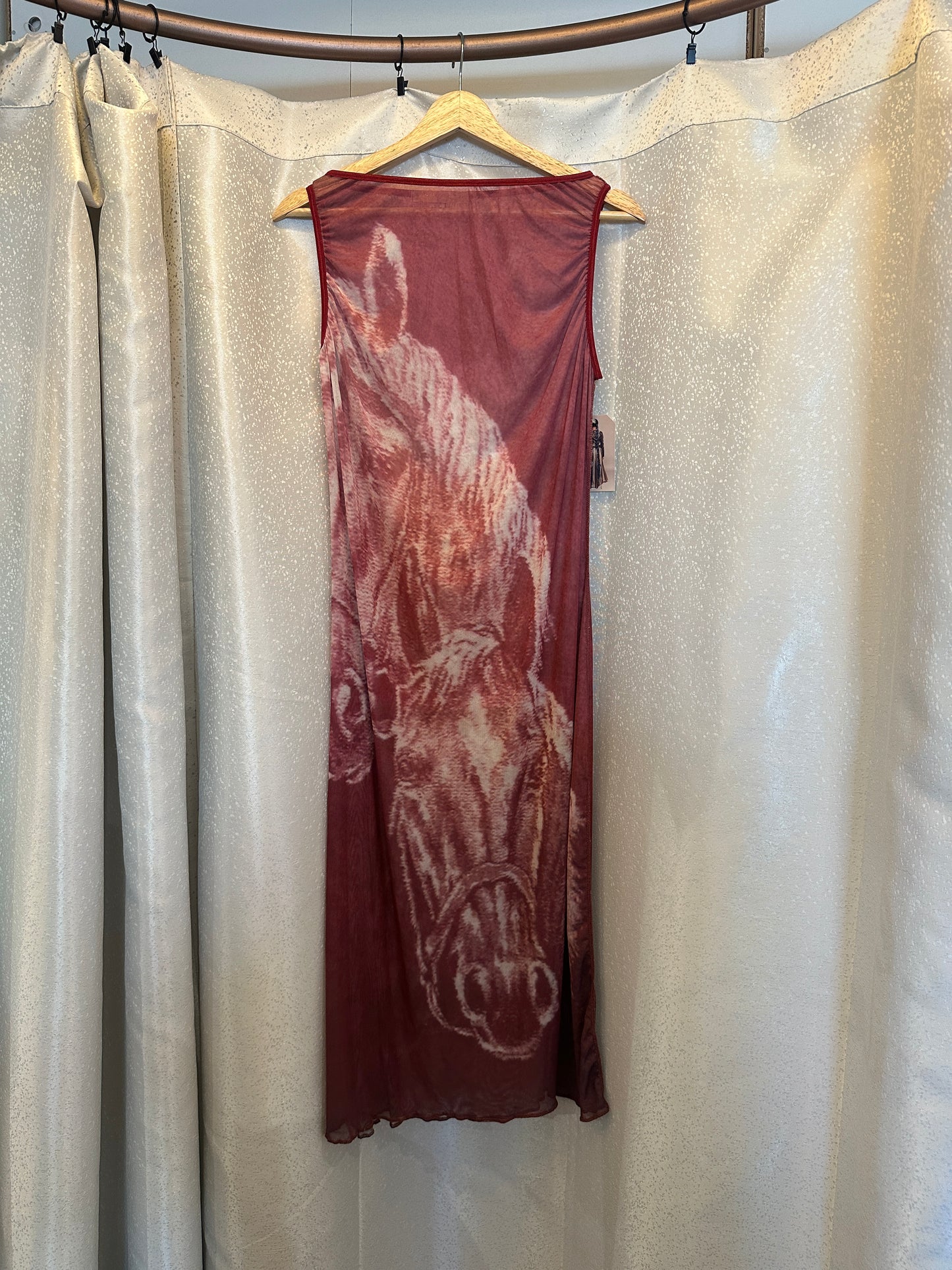 Leonor Aispuro -Red Horse Mesh Dress