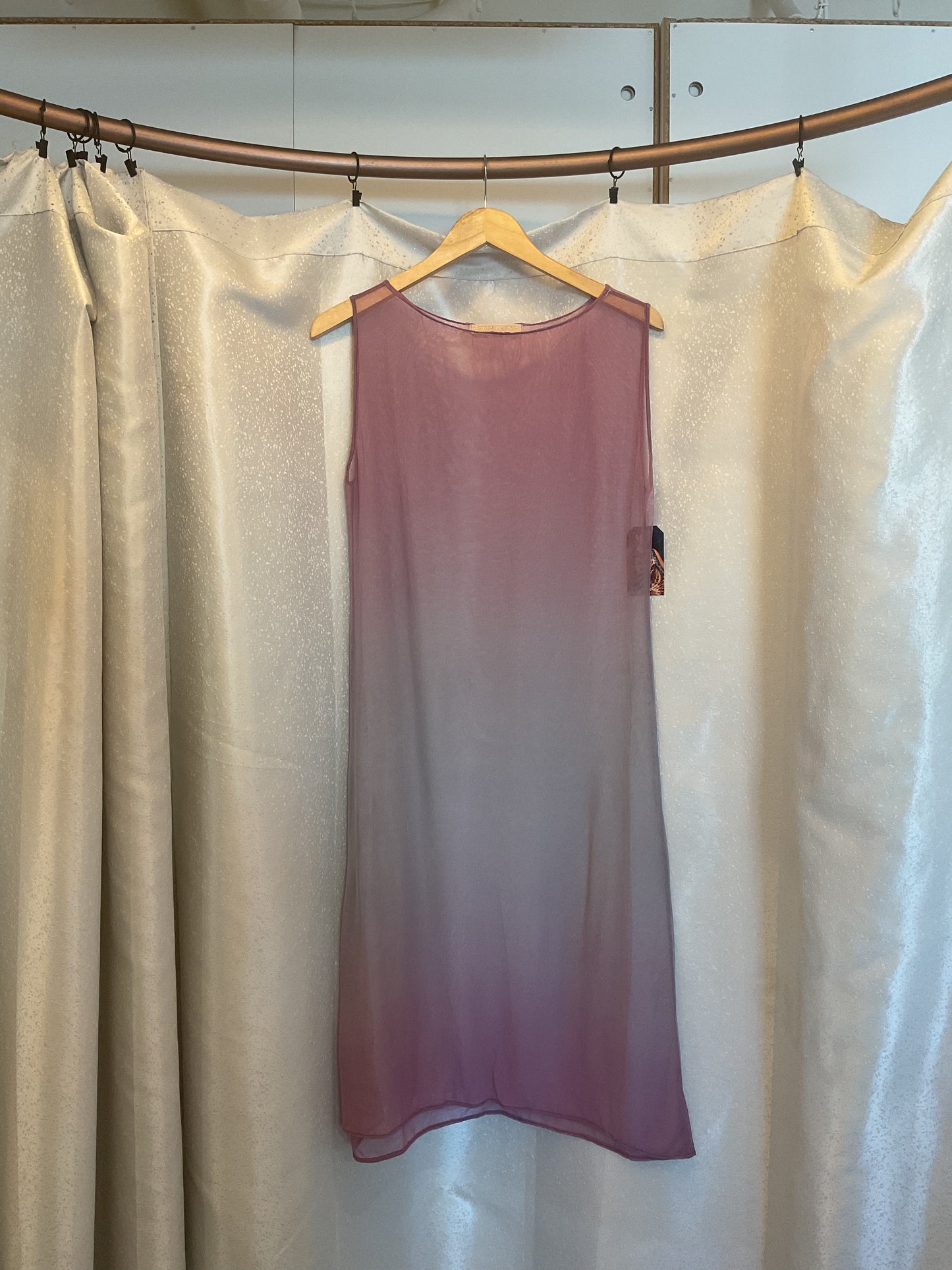 Leonor Aispuro  Lavender Dyed Mesh Dress