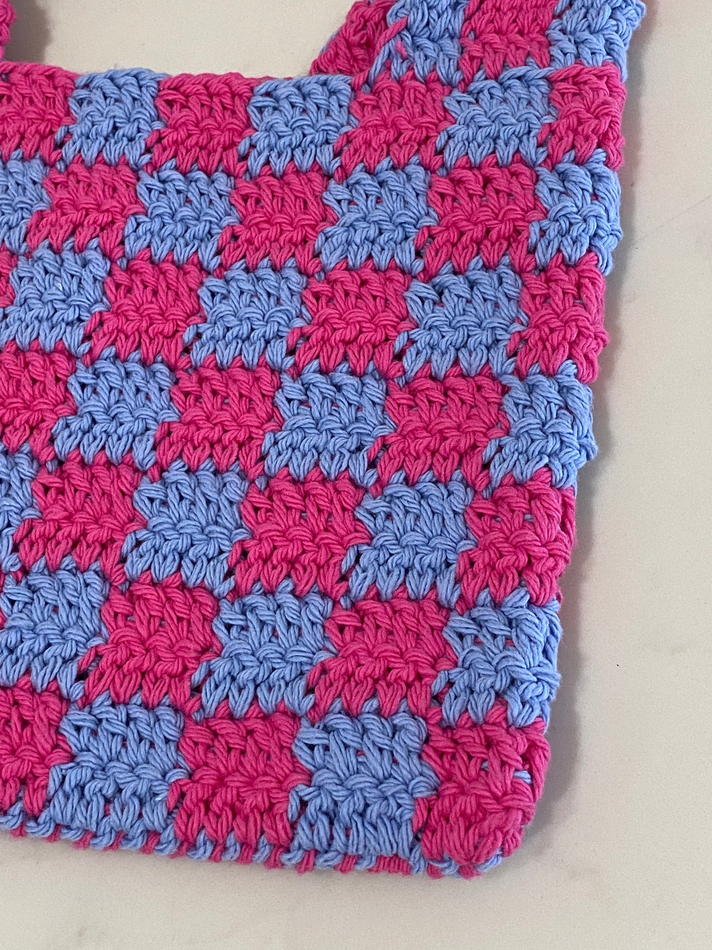 Crochet Shoulder Bag by Clever Stitches - Blue Raspberry
