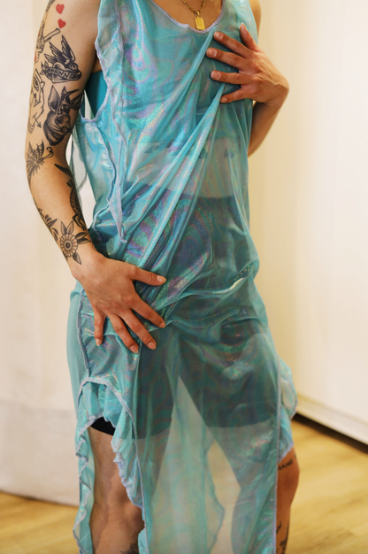 Leonor Aispuro - Mesh Mermaid Dress in Blue