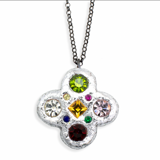 Quatrefoil Charm Necklace - Silver