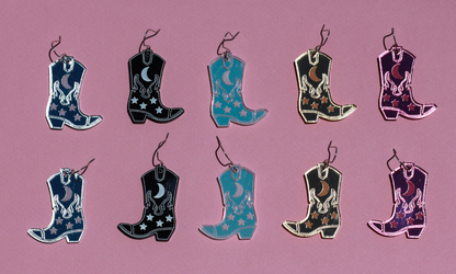 Cowgirl Boot Dangles - Iridescent