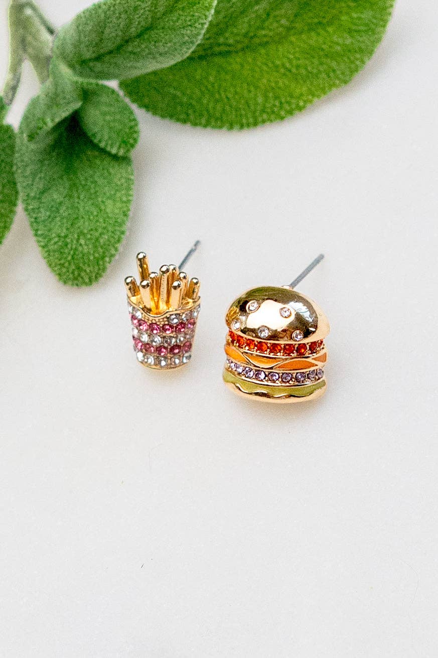 Combo Meal Studs - 18K Gold Plated + CZ