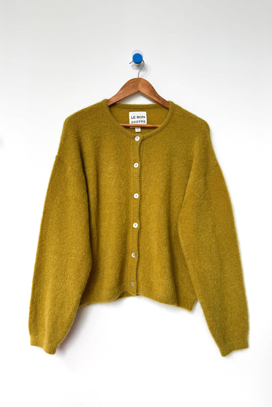 Leila Mohair Cardigan: Bistro Yellow