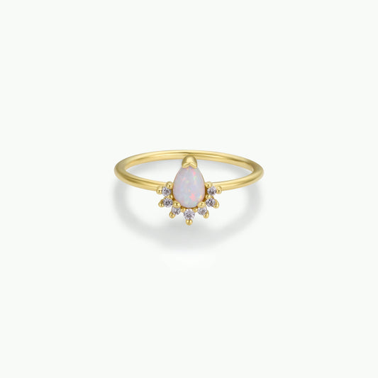 Gold Rings - Opal Burst CZ