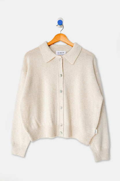 Lou Cashmere Cardigan: Oatmeal