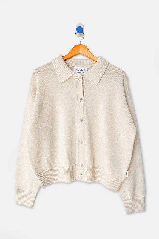 Lou Cashmere Cardigan: Oatmeal