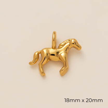 Western Charms - 18K Gold Plated, Enamel or Resin : Lucky Pony