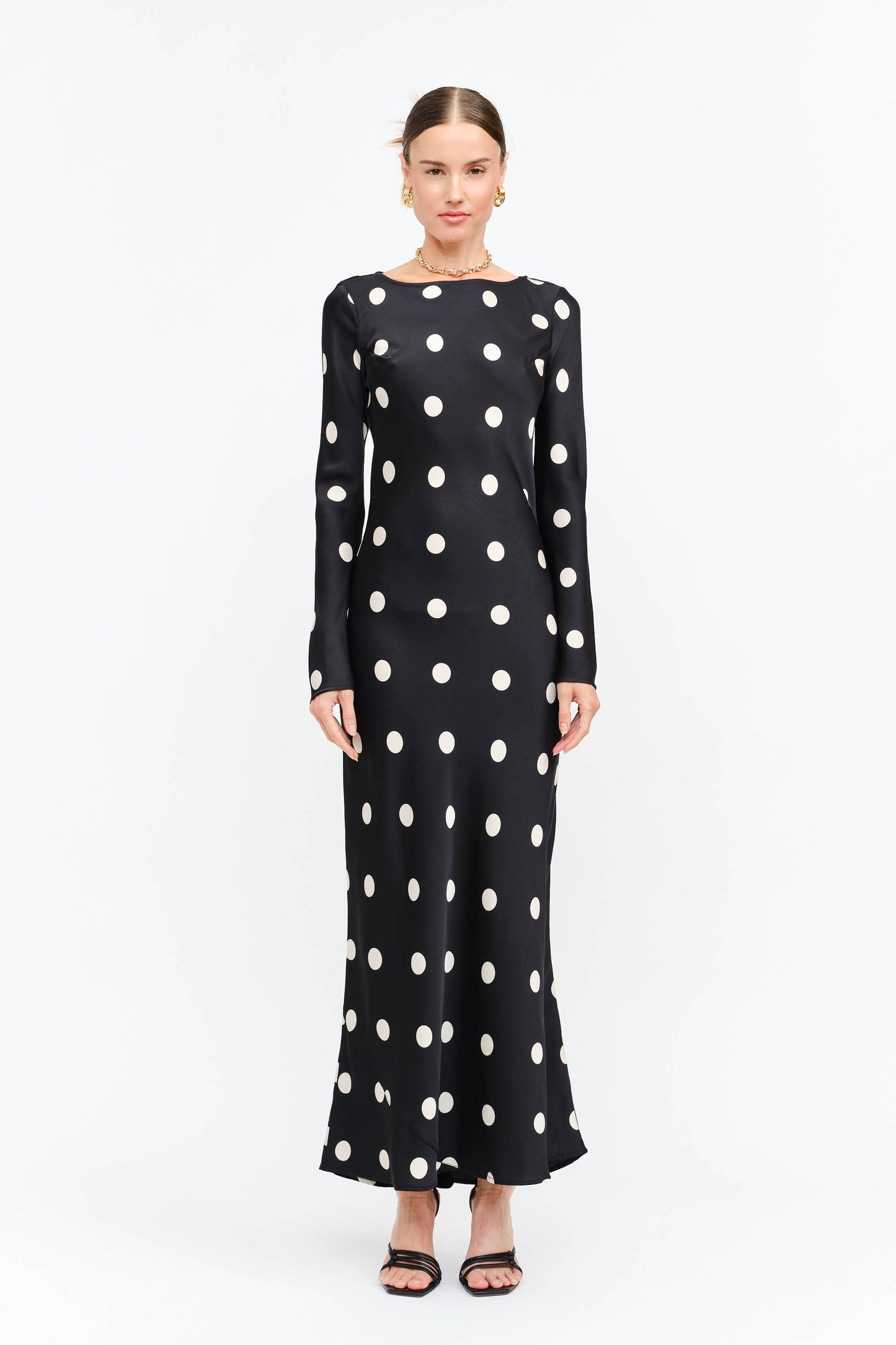 Georgie Polka Dot Black Dress : Black