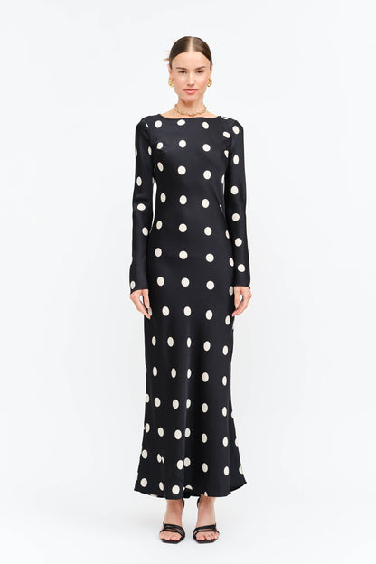 Georgie Polka Dot Black Dress : Black
