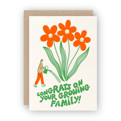 Congrats On Your Growing Family! Letterpress Greeting Card