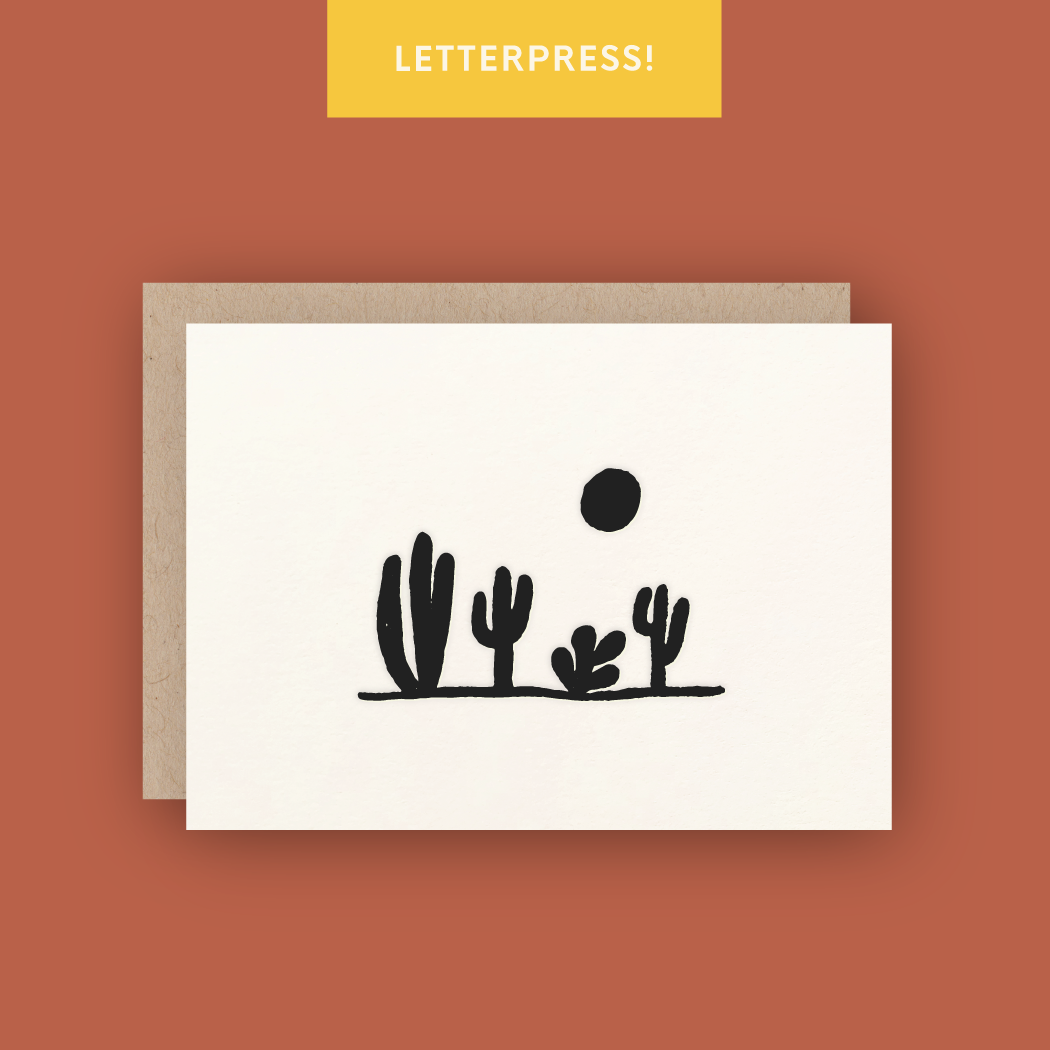 Cactus Letterpress Greeting Card
