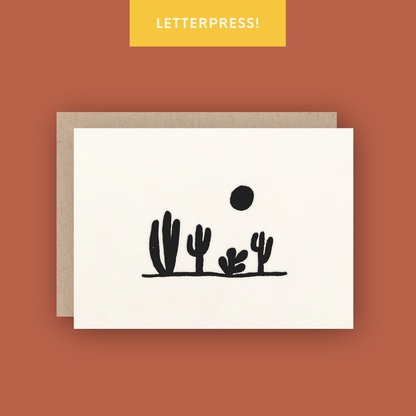 Cactus Letterpress Greeting Card