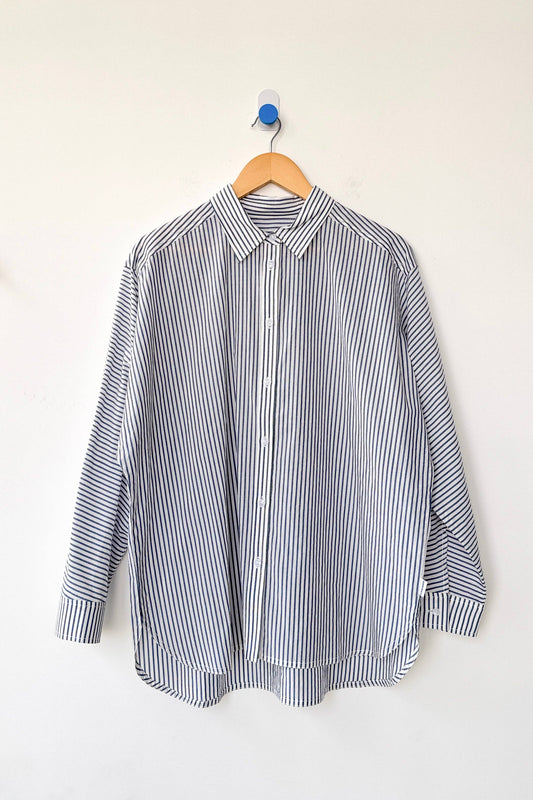Light Weight Owen Shirt: Denim Stripe On White