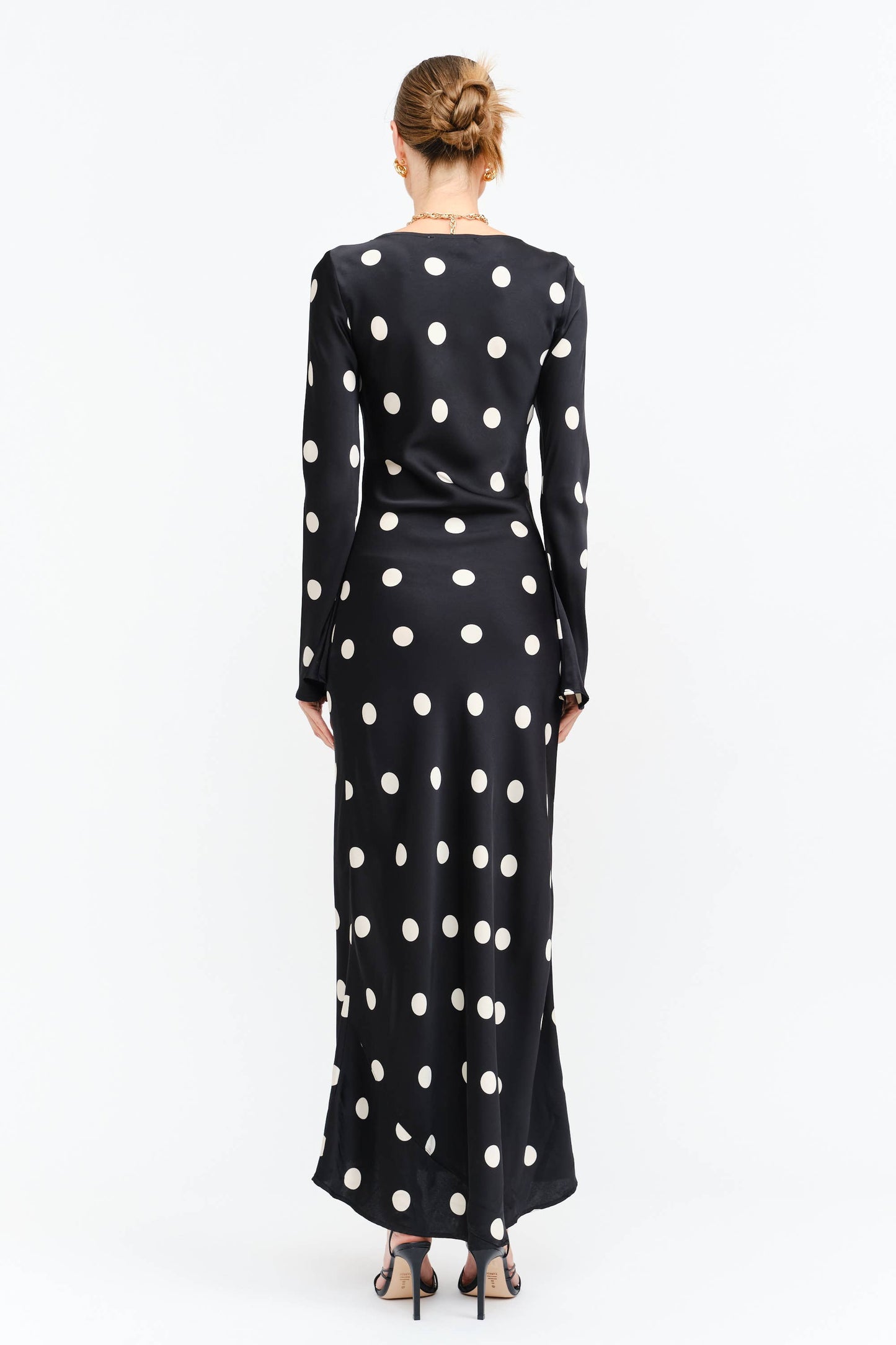 Georgie Polka Dot Black Dress : Black