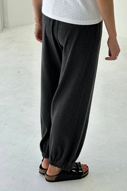 Pointelle Balloon Pants: Charcoal