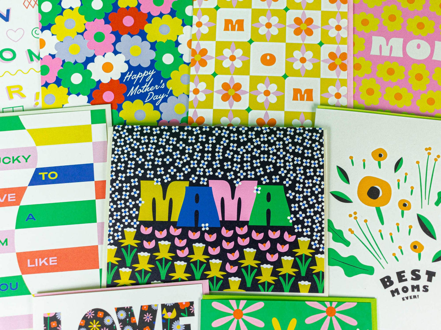 Garden of Mama • Typographic Retro Floral Mother's Day Card