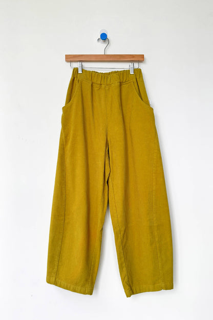 Corduroy Arc Pants: Green Olive