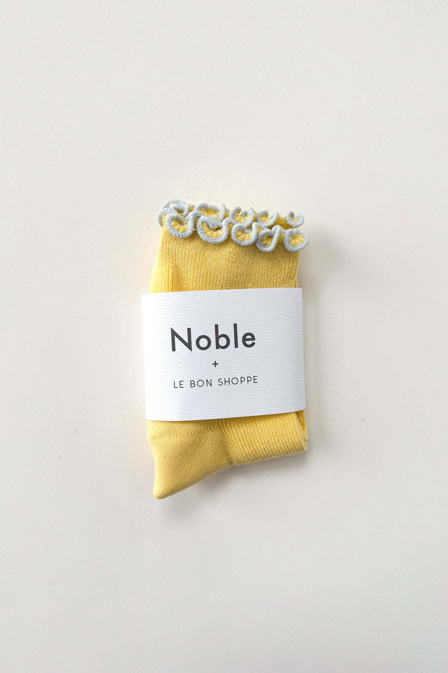 The Petite Ruffled Modal Socks: BUTTER / BABY BLUE