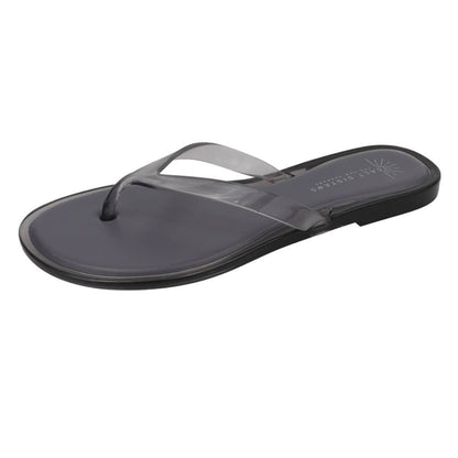 SUNWAVE comfort simple thong clear jelly water-friendly sandal: Smoke