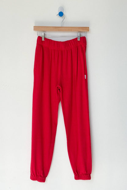Pointelle Serene Jogger: RED APPLE