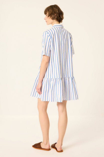 Striped Poplin Tunic / Dress: Blue / M