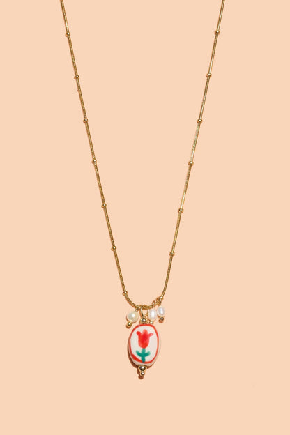 Sweet Tulip Necklace - 18K Gold Plated