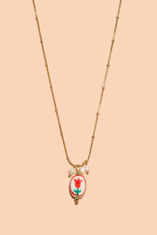 Sweet Tulip Necklace - 18K Gold Plated