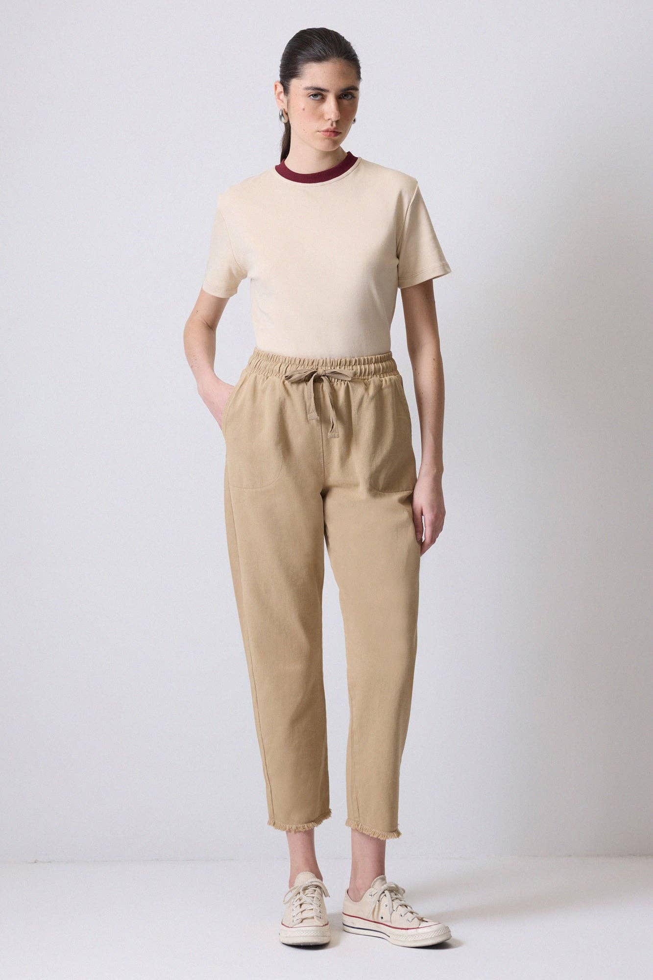 Contrast Collar Cotton Tee